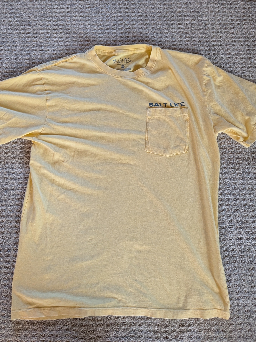Salt Life Short-Sleeve Pocket Tee in Light Yellow